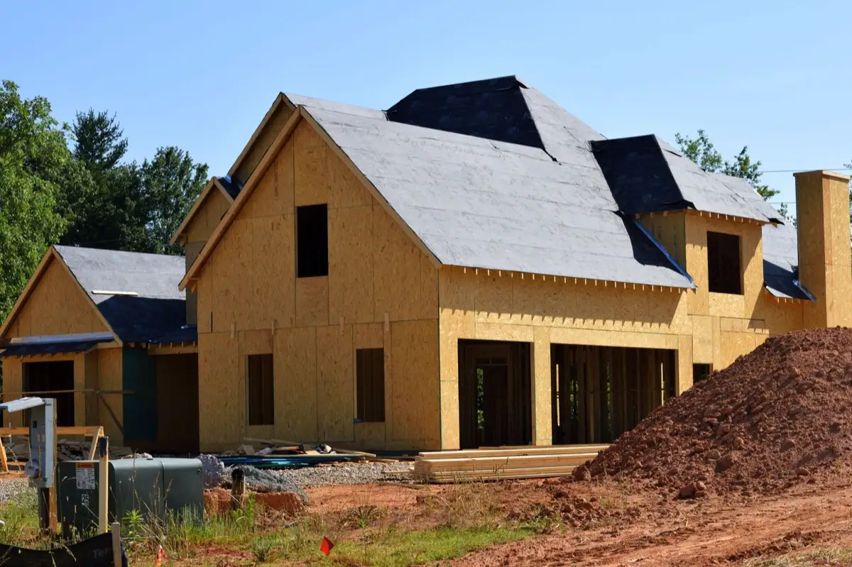 House with new roof decking and synthetic underlayment during a roof replacement in Rock Hill, SC